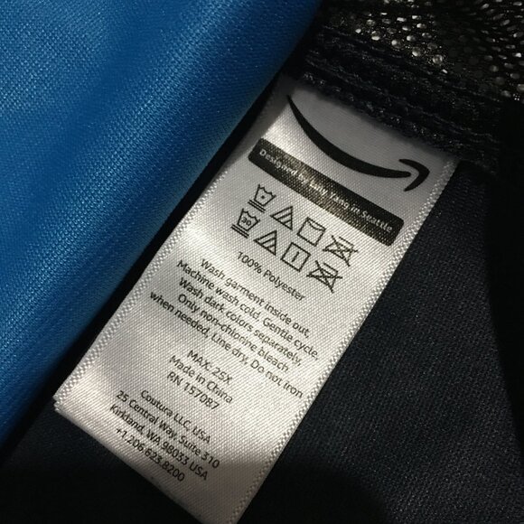 Amazon Blue Employee Uniform Vest Unisex Sleeveless Zip Up Size M/L - Picture 3 of 7